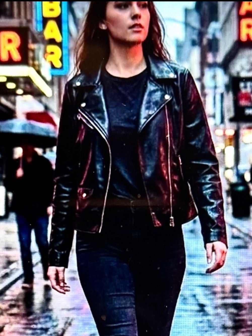 Forever 21+Women’s Black High Gloss Faux Leather Zipper Moto Jacket Size 14 NWOT